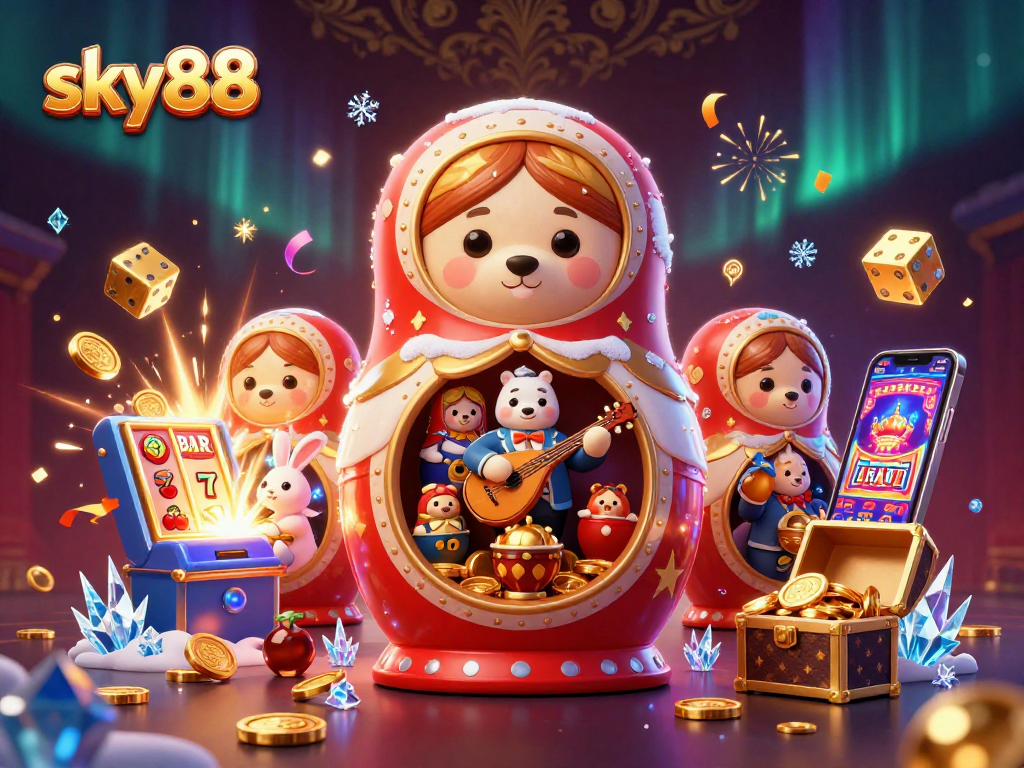 Spin and win big at sky88 with delightful characters and vibrant casino elements.